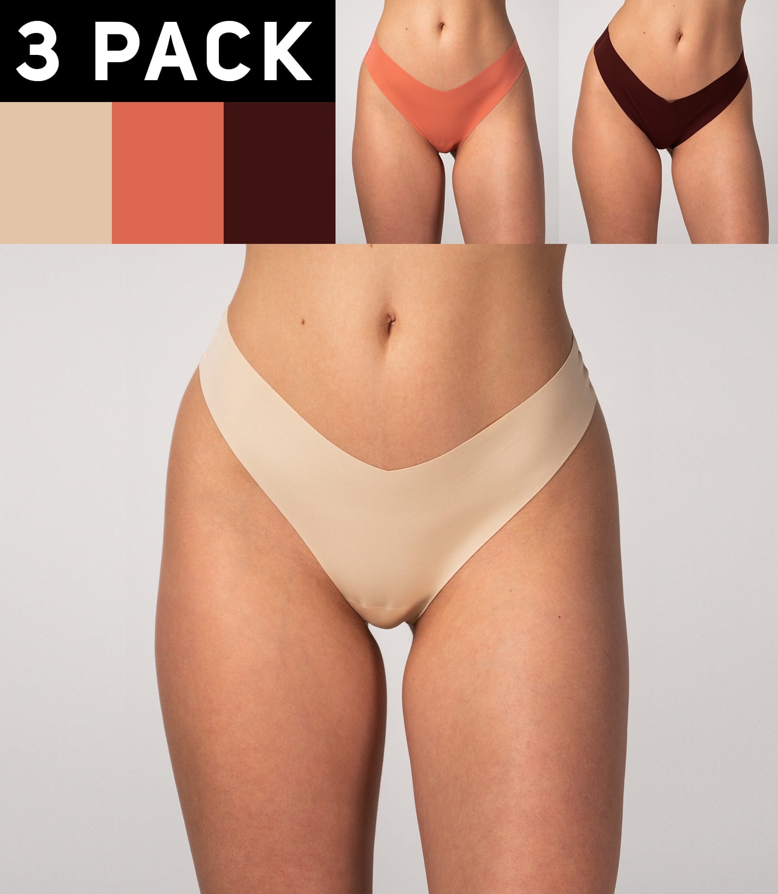 3 pieces of women's standard thongs